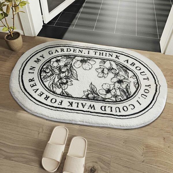 Halkskyddad badrumsmatta INS-stil dörrmatta absorberande mattor entrématta balkong veranda matta vardagsrum badrum C