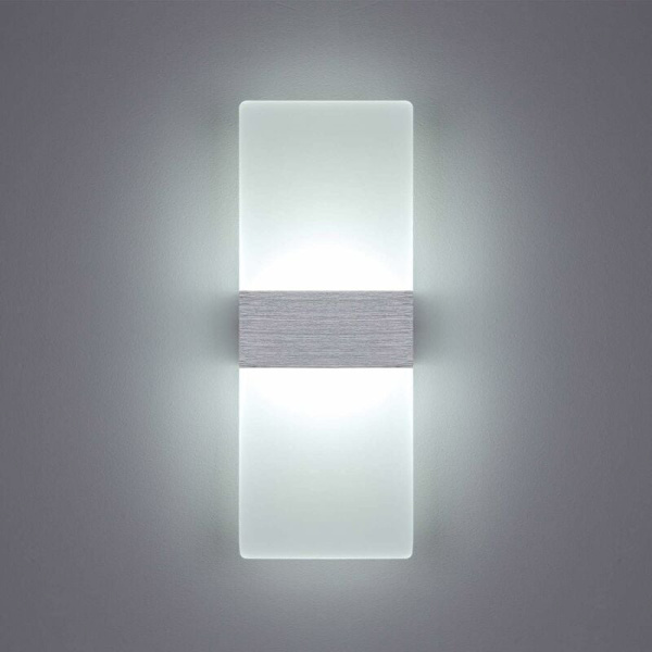 6W Indendørs LED Vægskinne 6000K Kold Hvid Akryl Vægslampe Moderne Design Størrelse: 29x11CM Bruges til at dekorere stue soveværelse gang trappe studie
