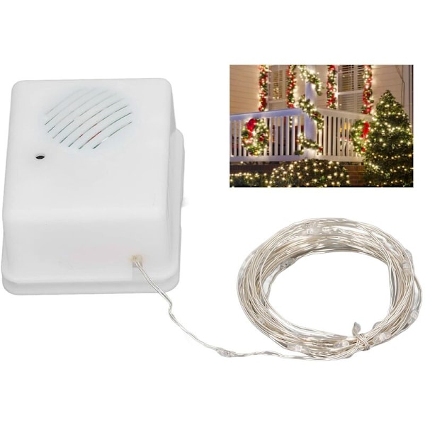 Juldekoration Ljussträng, Dekoration Julmusik Ljussträng Mjuk Koppartråd för Utomhus för Patio (3000K Varm Ljus)