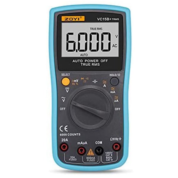 VC15B + LCD Display Digital Multimeter Multifunktionel Voltmeter Amperemeter Ohmmeter AC DC Tester 6000 Tællinger Baggrundsbelysning Automatisk Rækkevidde