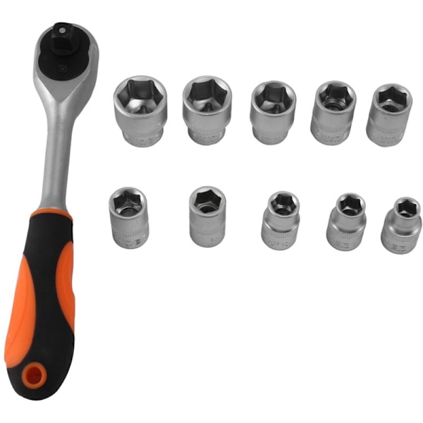 FINDER 11-delad momentnyckelhylsa-set med sexkantuttag, kromvanadiumstål, garagehandverktyg, bilreparation, 3/8
