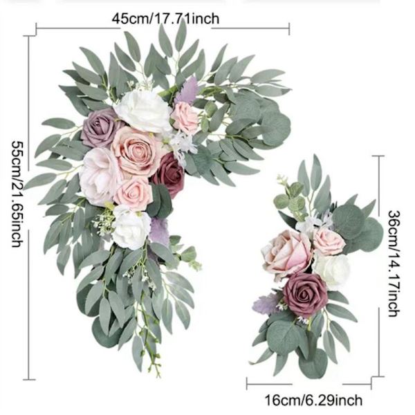 Kunstig Blomsterkit til Bryllupsbue, Bohemian Eucalyptus Girland, Gardiner, Bryllupsdekoration, Velkomstskilt, A