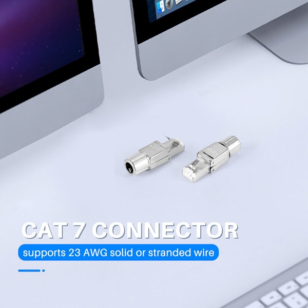 RJ45 Cat7-kontakter Återanvändbara Skärmade Ethernet-termineringskontakter Verktyg, Internetuttag, Fältinstallation
