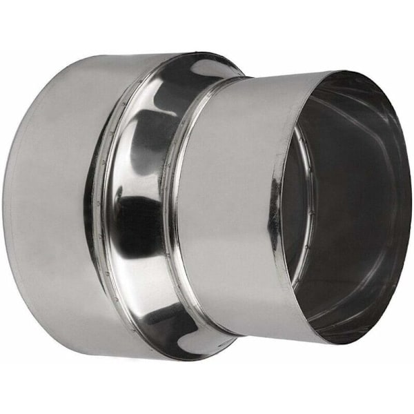 Rustfri Stål Ovnsrør Reducer Rørforbindelse Skorstensrør Foring Adapter - Ø80mm / Ø60mm (1 stk)