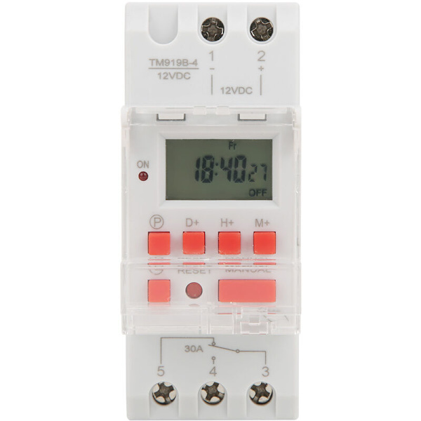 12V DC 30A Viikkokello Ajastimen Kytkin Päälle/Pois LCD-Ohjaus Alaslaskenta Toiminnolla