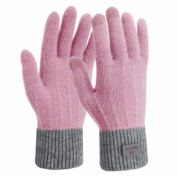 Stretch- thermal vinterhandskar för kvinnor, (rosa) En one size passar alla
