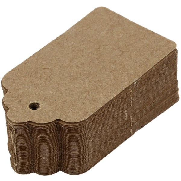 50 stk. Rustik kraftpapir tag, bryllupstag, tag, håndværksmæssig tag, bagagetag, prismærke -