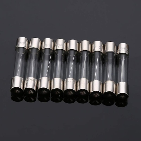 72 stk. 250V 0,5A-30A Glasrør Assorterede 6X30Mm Elektriske Sikringer Sæt