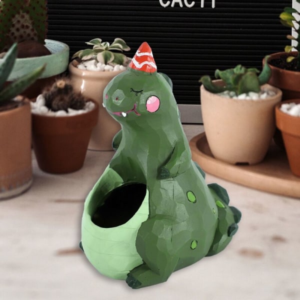 1 st kreativ hartsformad kruka i harts för suckulenter, miniväxtkruka, dekorativ blomkruka, kontor, plantskola, trädgårdsredskap, heminredning, dinosaurie