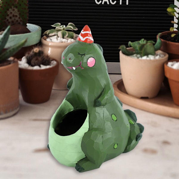 1 stk. Kreativ harpiks sukkulente planter dyr mini dekorative blomsterpotte kontor børnehave potte haveartikler hjem dekoration dinosaur