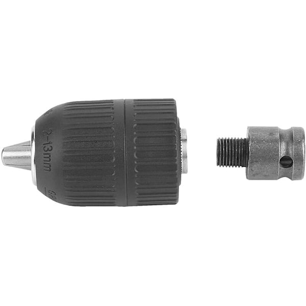 Borepatron - 2-13 mm 1/2 tommer-20UNF nøglefri borepatron med 1/2 tommer patronadapter til slagmøtrik konvertering