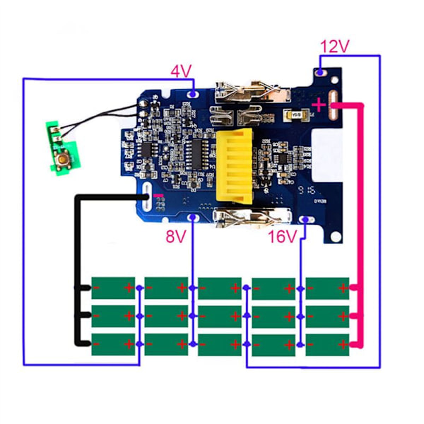 BL1830 Li-Ion Batteri BMS PCB Skyddskort Laddning för 18V Power Tool BL1815 BL1860 LXT400 Bl185 6Pcs Serie