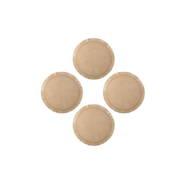 Matset för matbord, 4 st, runda, jute, rustik lantlig stil, Ø 38 cm, för kök, matsal, bröllop, hem, C