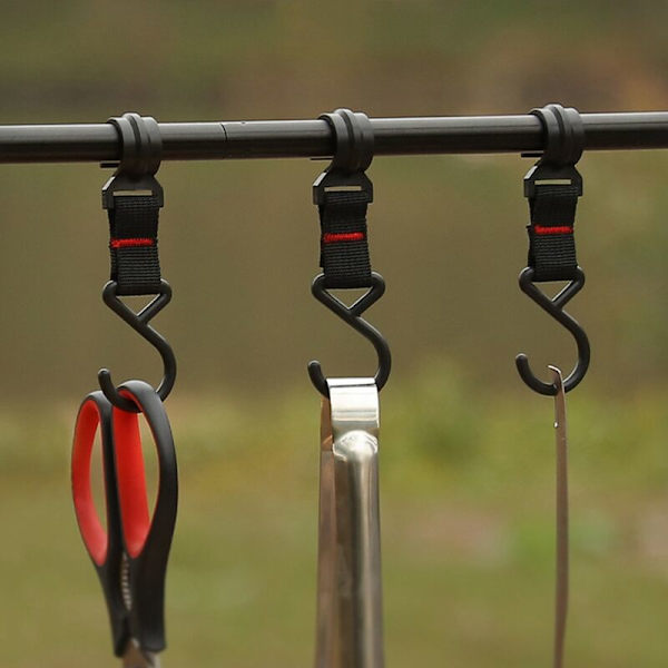 Utendørs Camping Rack Hook Plast Stål Spenne Stropp Spenne Skinne Hook Bærende Hook Frakk Hook S Hook B
