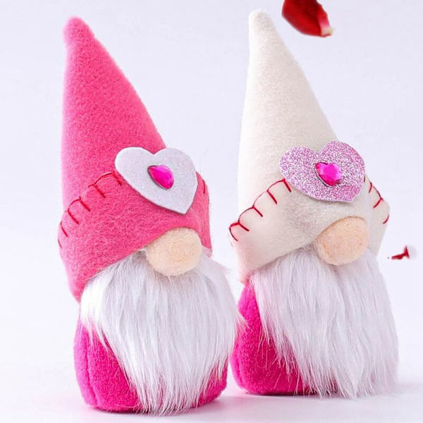 Ystävänpäivän tonttu, Mr. ja Scandinavian Tomte pehmolelukoristeet ystävänpäivään