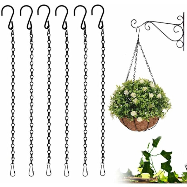 Blomkorgkedjor 6-pack Hängande Kedjor Metall Växt Hängande Kedja Blomkruka Kedja för Blomkorg, Planterare, Fågelmatare, Fågelbur, Lyktor