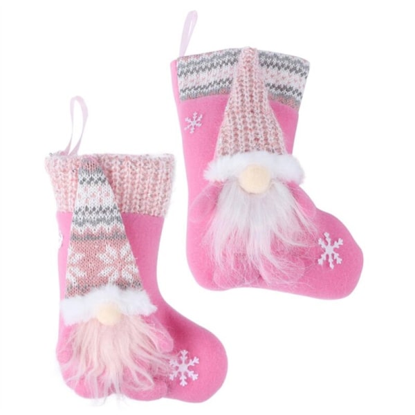 2 Pieces Christmas Stocking Gift Bag, Free Doll Pendant Decoration Supplies for Christmas,