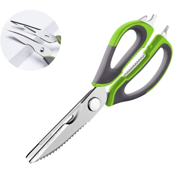 Køkkensaks, Urtesaks, Multifunktionelle Saks med Rustfrit Stålblade, Ergonomiske Skridsikre Håndtag, Multifunktionelle Saks, Kødsaks