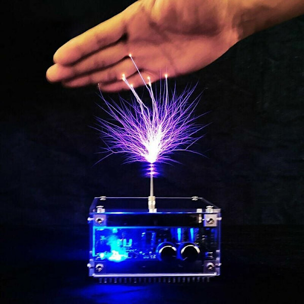 Multifunktionell elektronisk ljudmusik Tesla Coil-modul Plasma-högtalare Solid Sound Science Experimental Toy med BT (svart)