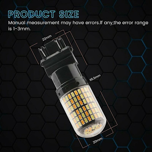 2 stk 3757 3157 4157na LED Pære Switchback Hvit Parkering Blinklys