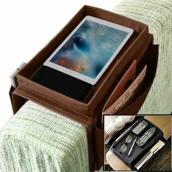 Soffa Organiser Armstöd Soffa Fack Förvaringspåse Hängande Förvaring Armstöd Fick Soffa Organiser Fåtölj Caddy Böcker Tidningar Glasögon Fjärrkontroll TV I