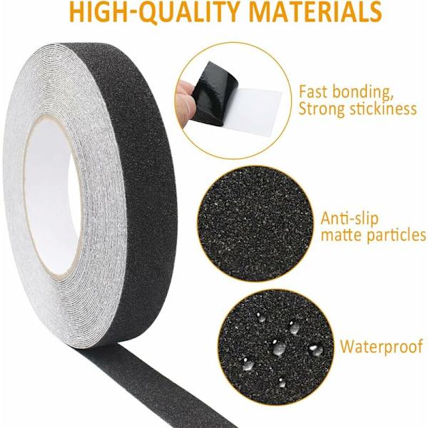 Antiskli teip, 15M25MM trappeantiskli teip bruker selvklebende design, PVC sklisikker teip for alle slags trapper og lim antiskli teip