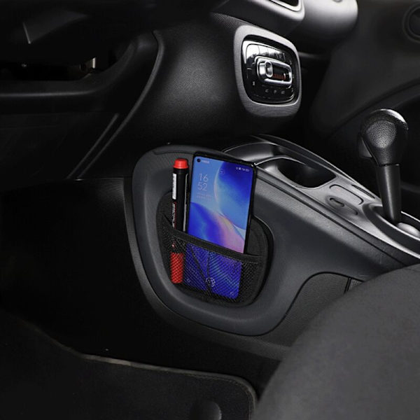 För Smart Fortwo 453 Bil Central Control Sida Förvaringsväska Nätkedja Pläterad Fick