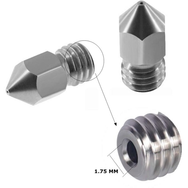 26 st MK8 Munstycken 3D-skrivar Extruder Munstycke Härdat Stål, Slitstarkt Mässing Munstycke för 3