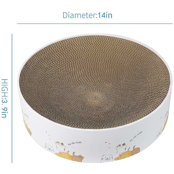 Rund kattklösbräda i kartong, klösbräda för katter, hållbar klösbräda, kattmöbel, soffskydd, W-klösbräda