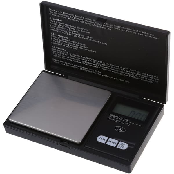 100G X 0,01G Mini LCD Digital Lomme Guld Vejeskala Sort