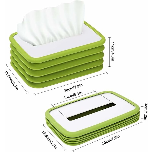 SiliCone Tissue Box - Foldbar Tissue Dispenser - Praktisk Papirhåndklædeholder - Til Badeværelse, Bordplader, Hjem, Kontor, Bil -