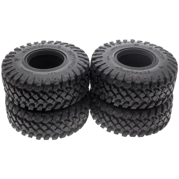 4 stk Rock Crawler Dekk 2,2 Tommers Folding Dekk 128Mm med Mousses for Axial Wraith SCX10 Wrangler -4 2,2 Hjul