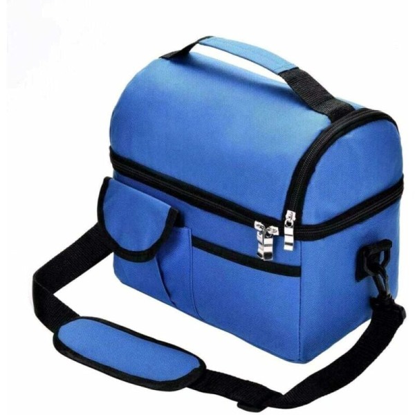 Large capacity insulated lunch bag (blue) -