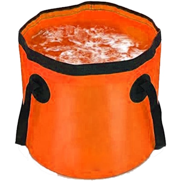 Fällbar Campinghink Bärbar Vattenförvaring Fällbar Fotbad Tvätthög för Resor Vandring Fiske Båtliv (Orange 10L)