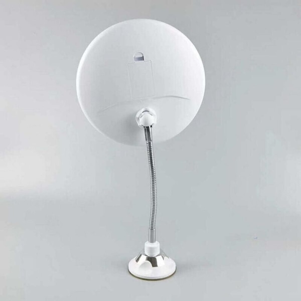 Kosmetisk spegel med gåshals, 17 cm, 10x förstoring, LED-belyst, med kraftfull sugkopp, 360 graders vridbar, dagsljus, batteridriven, sladd