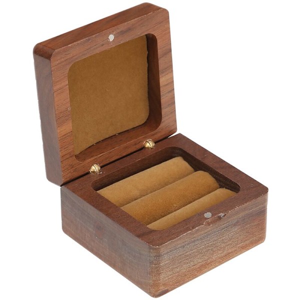 Träringbox, Smyckesförvaring Display Organizer för Frieri, Bröllopsceremoni