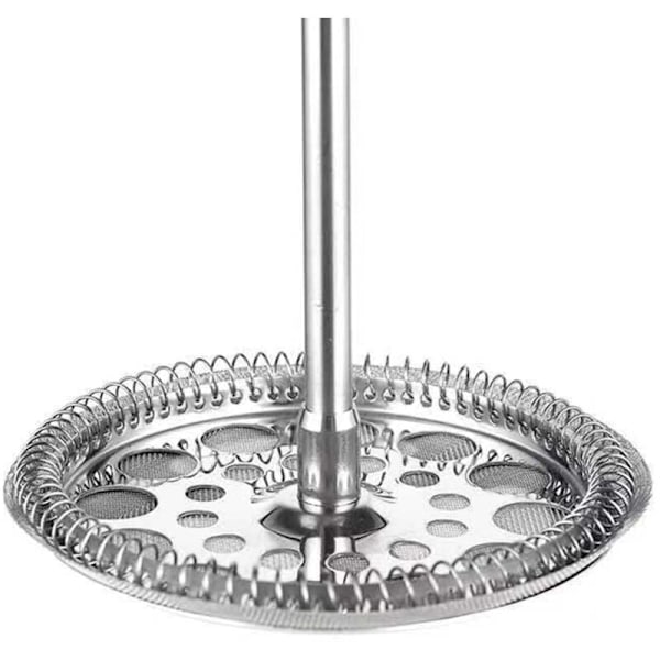 1200ml Dobbeltlags Kaffemaskine i Rustfrit Stål Fransk Presse med Timeglas og Termometer Kaffe & Te Brygningskande - A