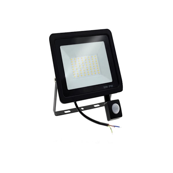 50W LED-overlysning Sort udendørs bevægelsessensor IP65 Farvetemperatur: Kold hvid 6500K-DENUOTOP