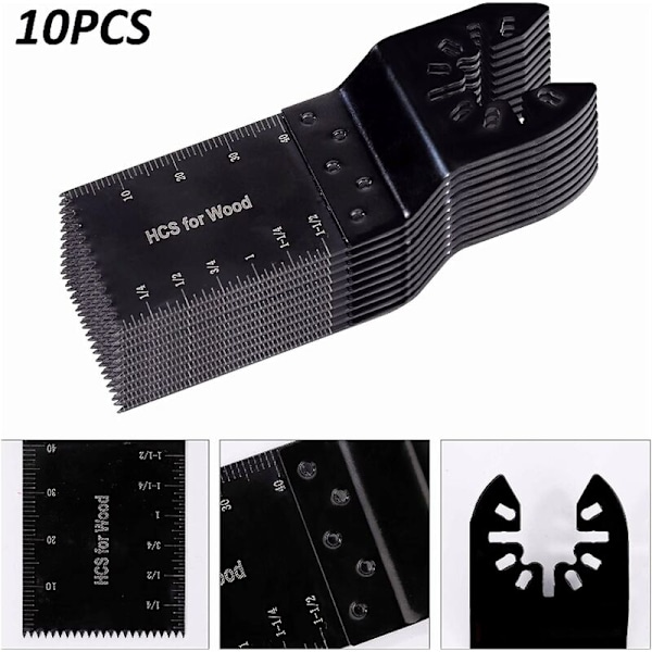 10 st Multifunktions-Sågbladstillbehör, 34 mm Multiverktygsblad, Universal Multifunktions-Oscillationsverktyg, Universal Sågblads för Fein Mult