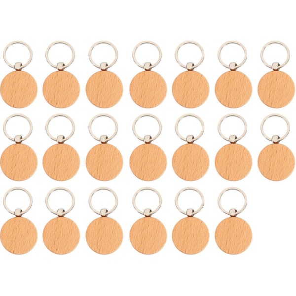 20 st Serie Tomma Runda Tränyckelringar DIY Tränyckelring Nyckelring Tag Present