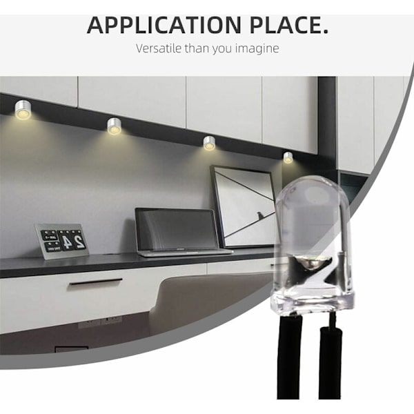 10 stk. fortrådet diffus LED-diodelampe 5 mm 20 mA DC 3-6 V hvid