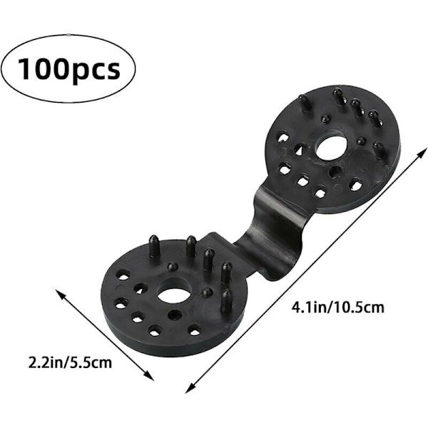 100 st Fästklämmor för Skärmning, Specialklämma med Plastögla, UV-behandlade Fästklämmor för Skärmning, Nät, Staket, Skuggning