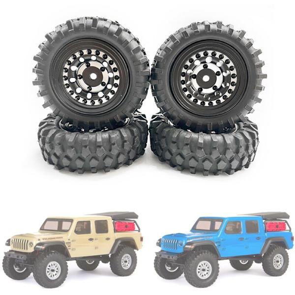 55mm 360G 1,3 tums Beadlock-hjul med mässingsring för 1/24 RC Crawler Car Axial SCX24 FMS FCX24 Enduro24 Uppgraderingar,1