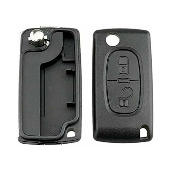 2 knapper nøgleskal kompatibel CE0523 folde flip nøgle til Peugeot 207 307 308 407 408 3008 5008 Citroen C2 C3 C4 C5 C6 C8 (2 knapper, CE0523)
