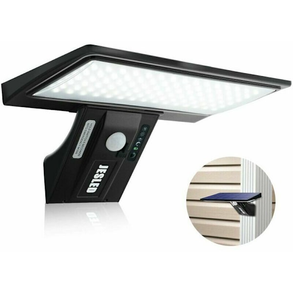Sollampa för utomhus, JESLED 2600mAh Rörelsesensor Utomhus Solbelysning Vattentät Trådlös Säkerhetslampa Vägglampa för Trädgård. Utbytbart Batteri