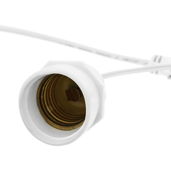 5-lamp utomhusgirlang med E27-sockel IP44 5m utdragbar vit strömkabel
