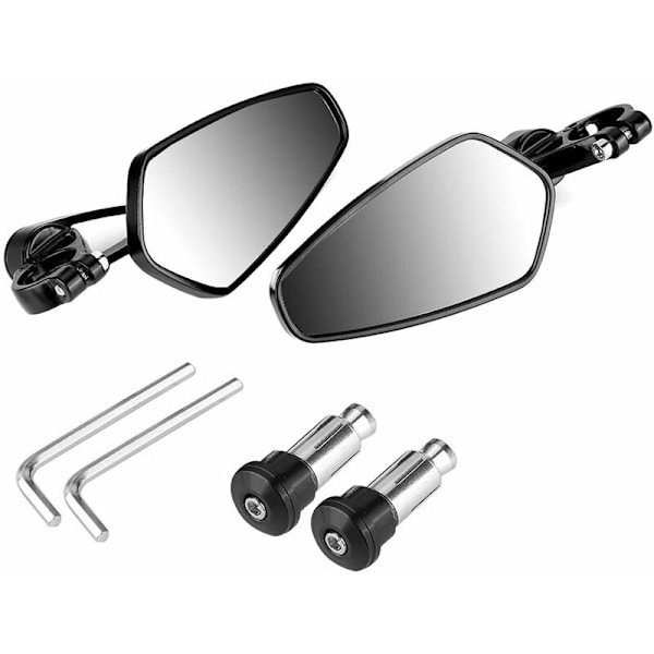 1 Par Sidospeglar 22mm, Universal CNC-Speglar Klar Syn Motorcykel Styrändespeglar Par Sidospeglar Ersättningsdelar för MT-03 MT-09 FZ-