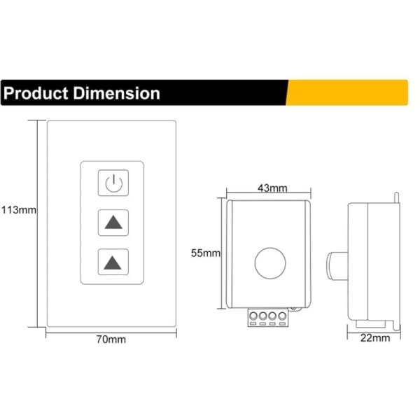 DC12V-24V 10A Trådlös LED-listdimmer med fjärrkontroll för enfärgad LED-list (U1)