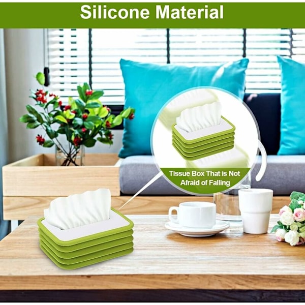 SiliCone Tissue Box - Foldbar Tissue Dispenser - Praktisk Papirhåndklædeholder - Til Badeværelse, Bordplader, Hjem, Kontor, Bil -