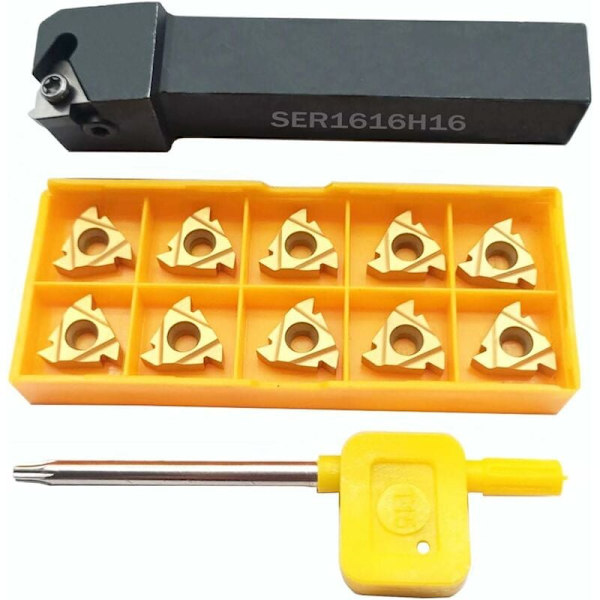 5/8\" SER1616H16 Indexerbar Tungstenkarbid Vändskärsverktygshållare med 10 st 16ER AG60 BP010 Indexerbara Tungstenkarbidblad